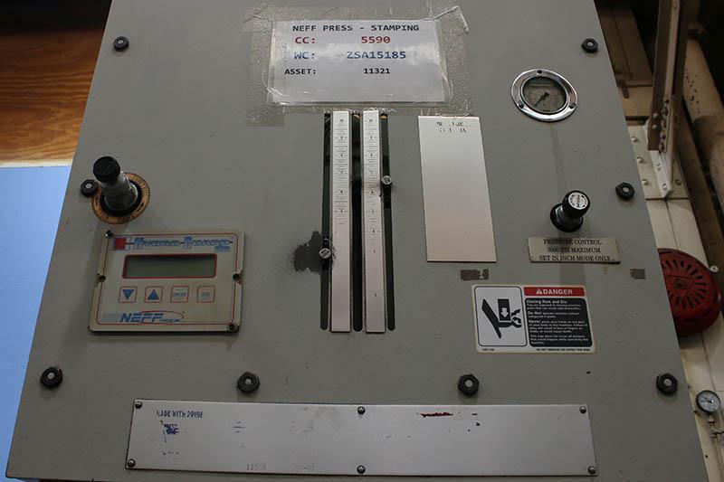 57.7 Ton NEFF C-Frame Hydraulic Press, Model DF50-15M