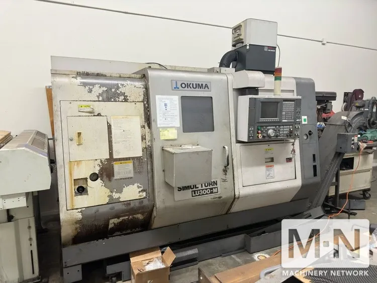 Okuma Simulturn LU300-M CNC Lathe, 2004 w/ Barfeeder