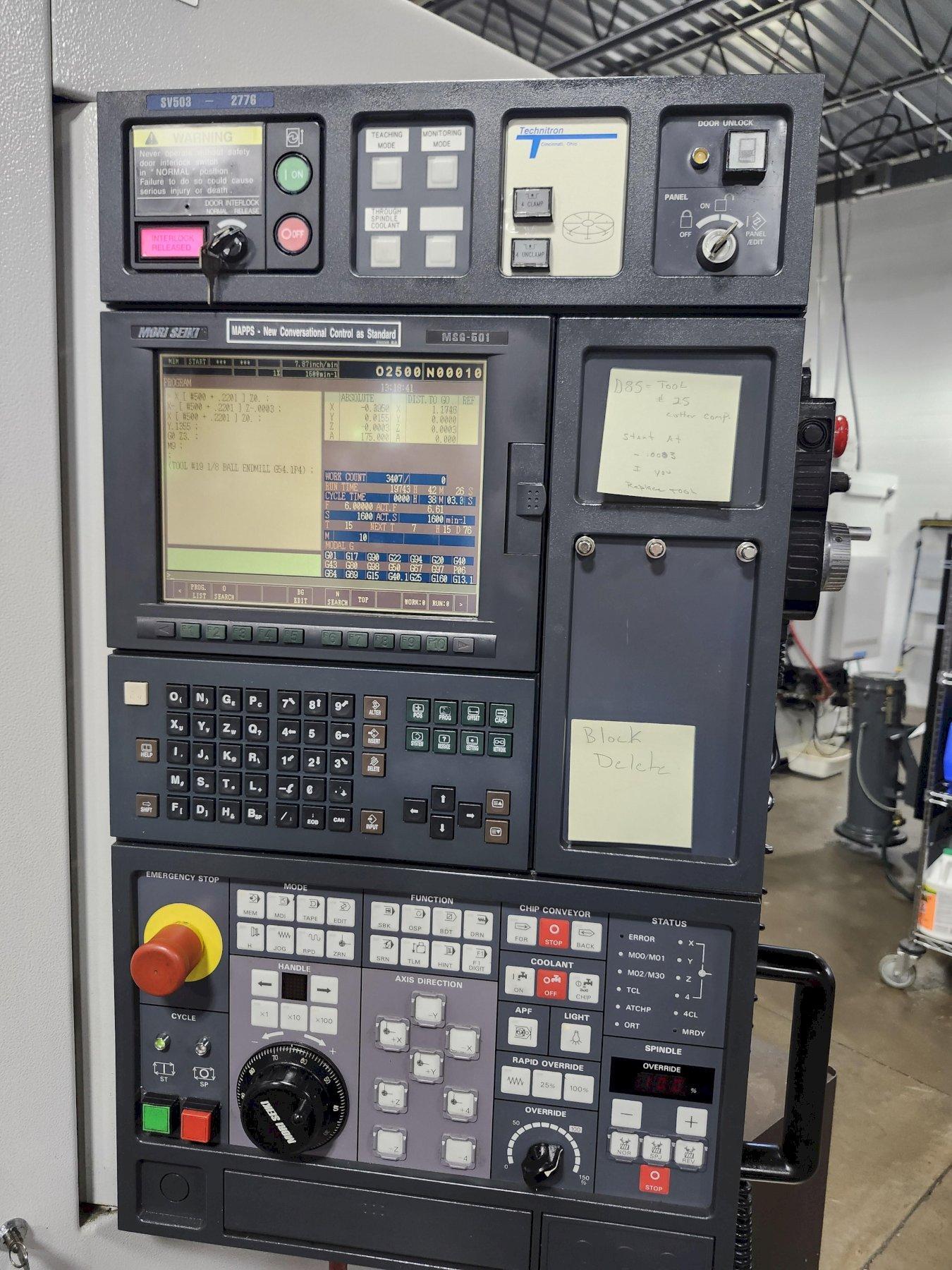 MORI SEIKI SV-503/40 Vertical Machining Center, Year 2000, With Tsudakoma 4th axis Rotary table (Well Maintained)