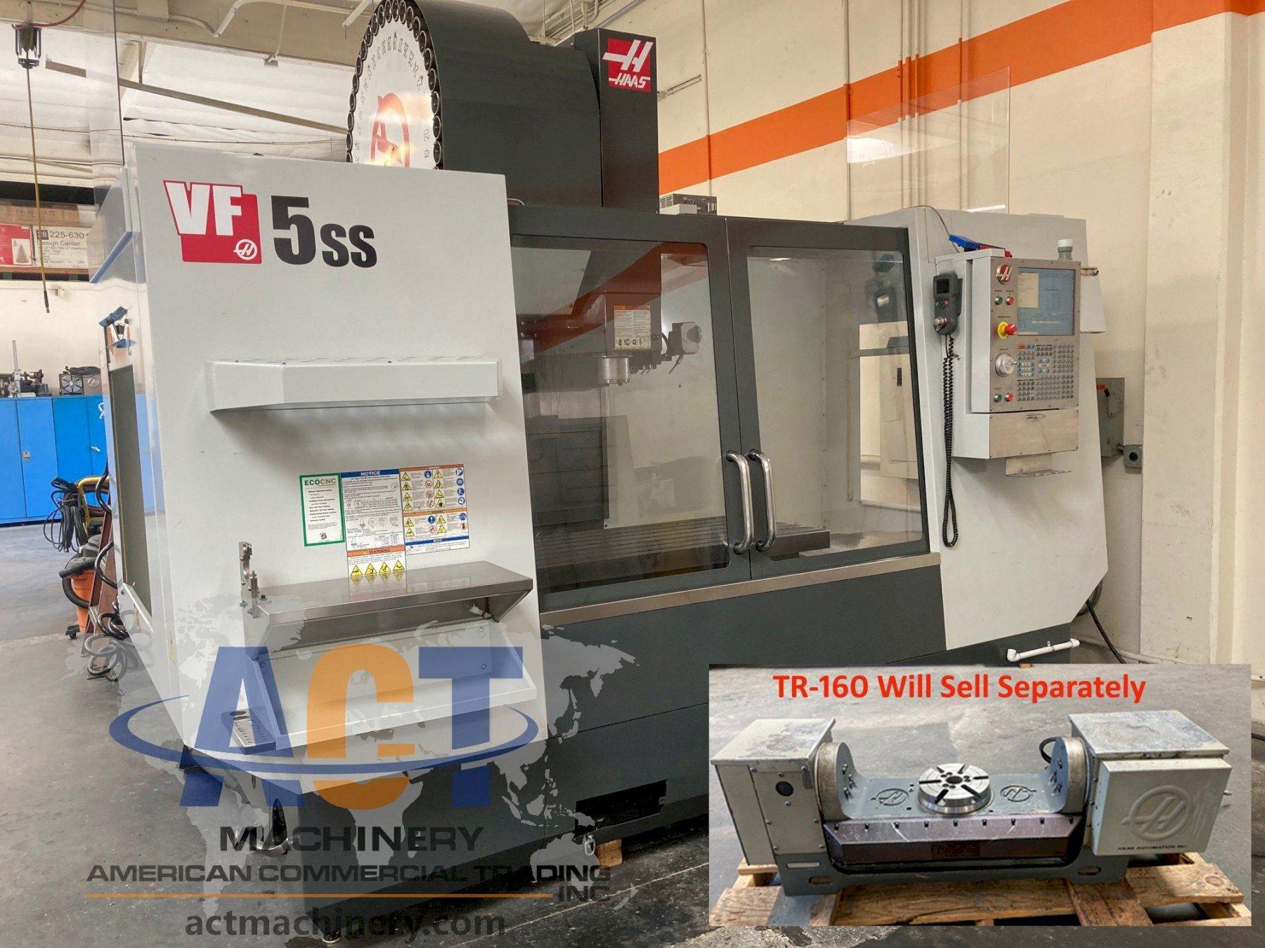 Haas VF-5SS VMC 2011, 4th 5th Axis Wiring and Amps,  TR160 Table, 40 ATC, 12k RPM Spindle, P Cool, Remote Jog, Chip Auger, High Speed Machining, Rigid Tap, Macros
