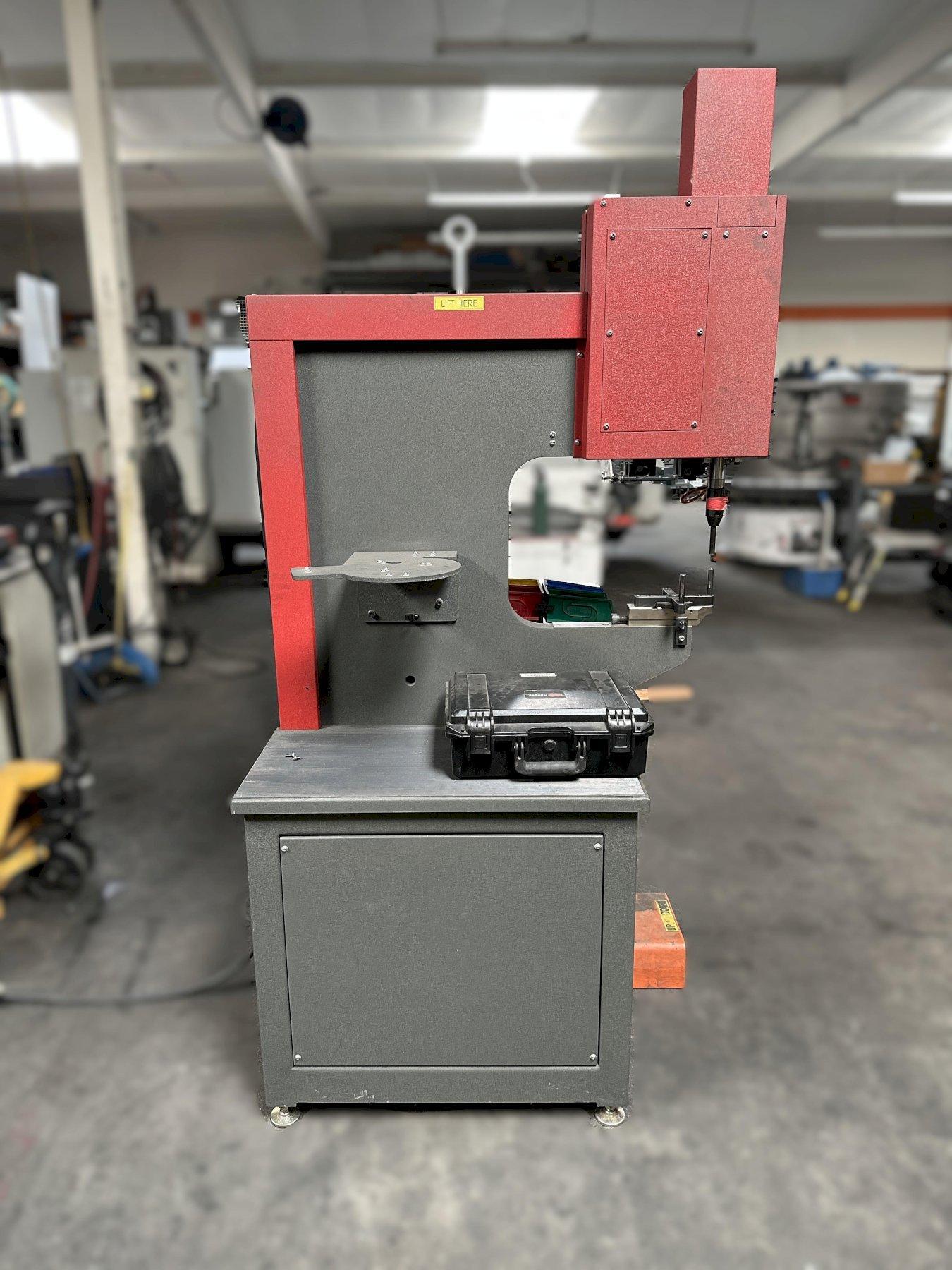 Haeger 618-MSP-He w/ TPS-Tooling Protection System Integrated, Integrated Batch Counter, Robust Hydraulics with in-tank hydraulic filter system, Variable dwell timer for use with hard material, and Adjustable Stroke 10 to 200mm