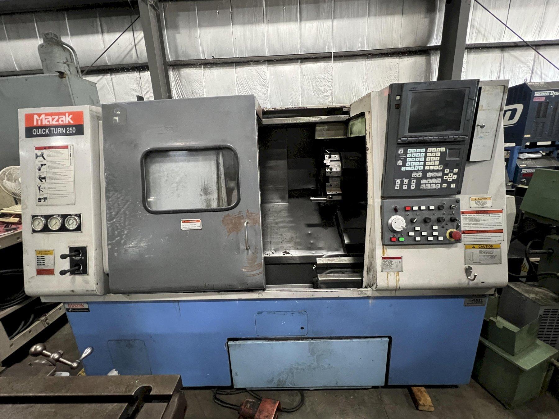 MAZAK CNC LATHE, MODEL QT-250, 10" KITAGAWA CHUCK, 2002