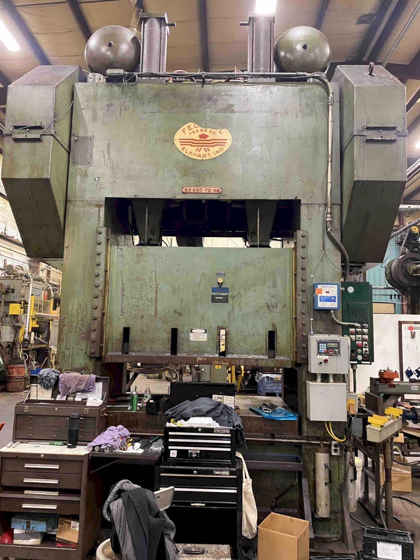 250 Ton Federal S2-250-72-48 Straight Side Press, 12