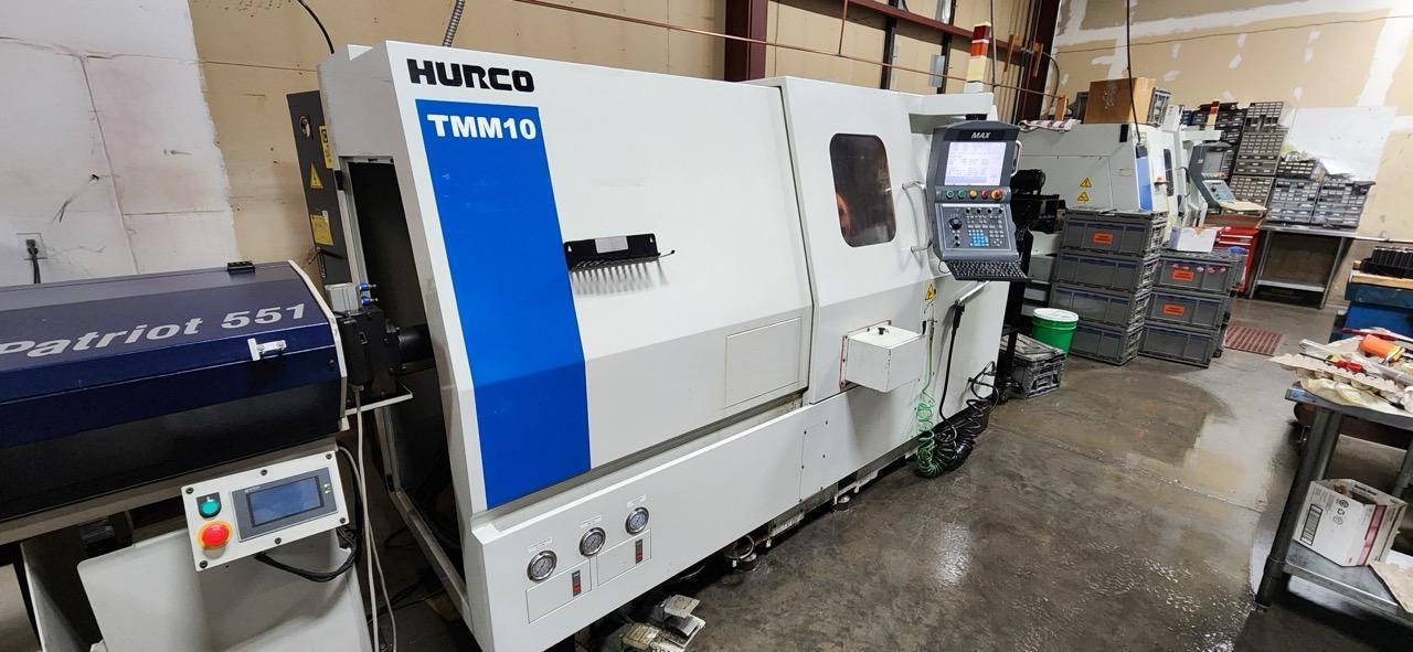Hurco TMM10 Multi-Axis CNC Lathe, 2006 – Patriot Bar Feeder, C-Axis Live Tooling, Chip Conveyor, WinMax Control