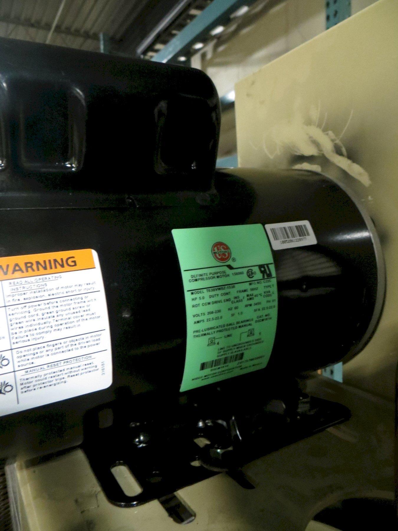 5 HP, Ingersoll Rand Vertical Air Compressor, 60 Gallon Tank, 230 Volt, Single Phase