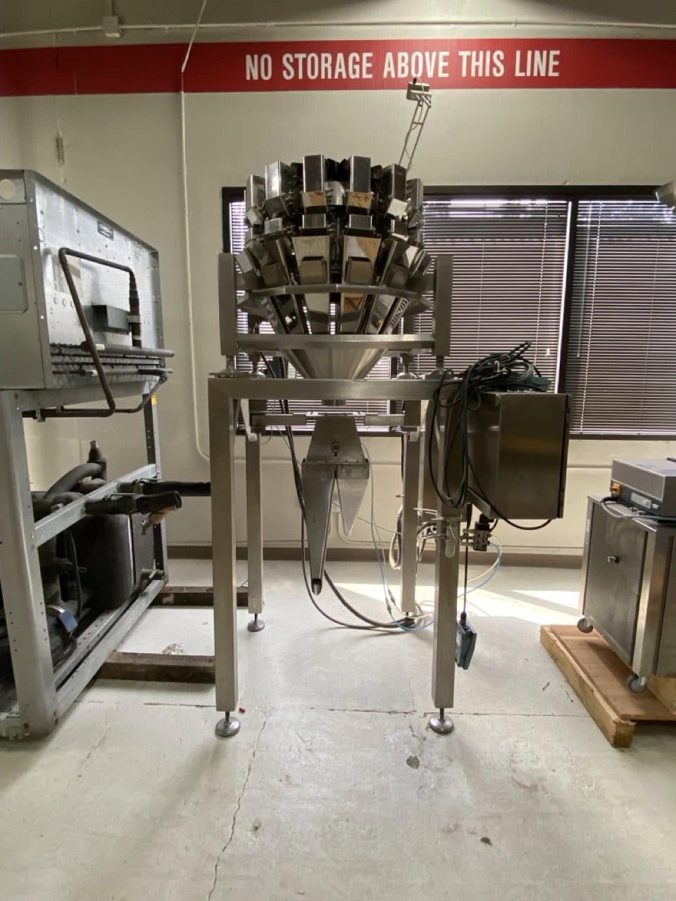 WeighPack PrimoCombi 14-Head Combination Scale with Dual Discharge – Stainless, Complete with Syntron Feeder