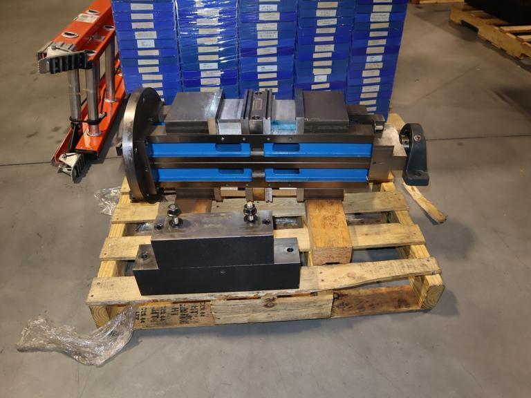 Kurt HDL6 6″ Double Station Vise's W/ Rotary Adapter Plate For Haas HRT310 Rotary- Auction Item