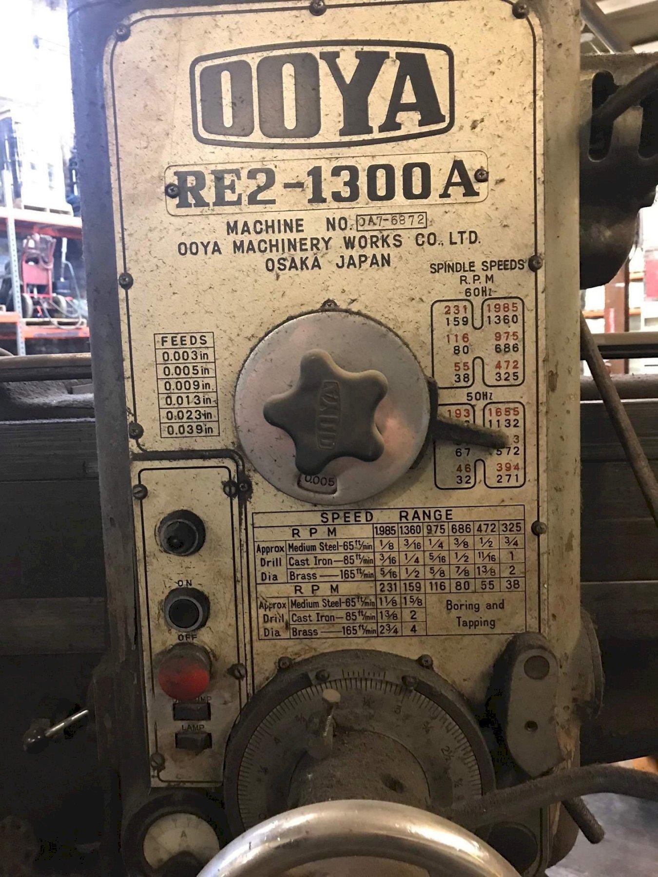 4' X 13' OOYA MODEL #PE2-1300A RADIAL DRILL: STOCK 70031