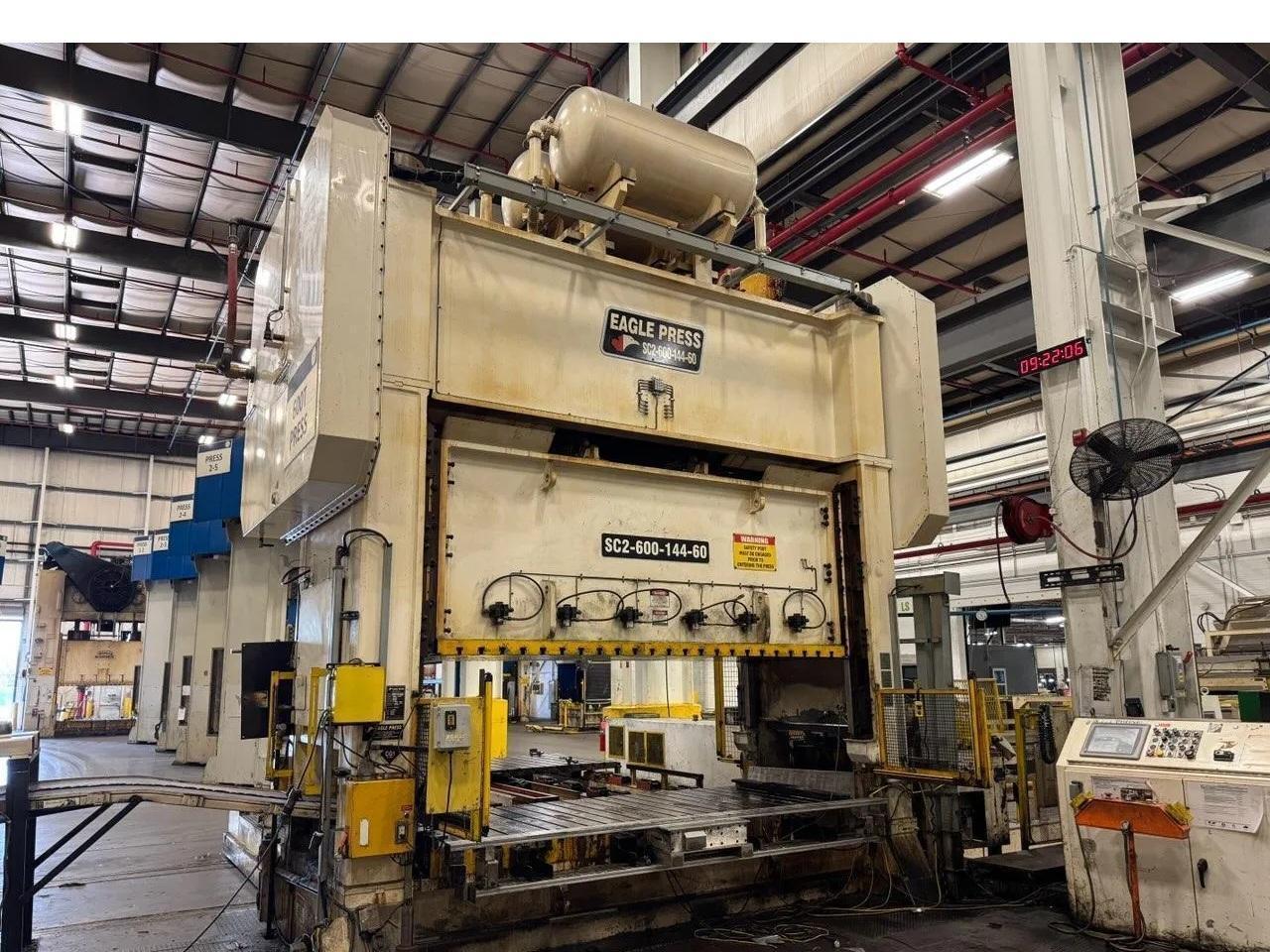 600 ton Eagle SC2-600-144-60 Straight Side Mechanical Stamping Press For Sale, Year 2014