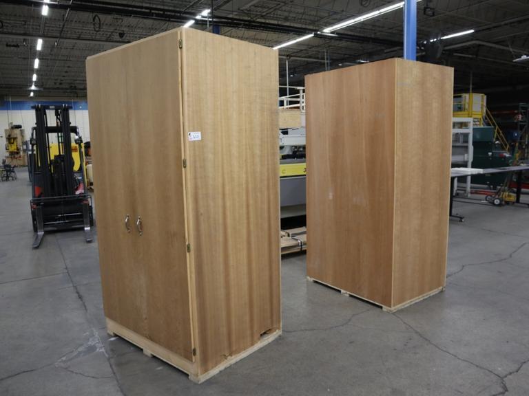 Wood Large 2 Door Multi Slot Cabinets (2pcs) Matched Pair- Auction Item
