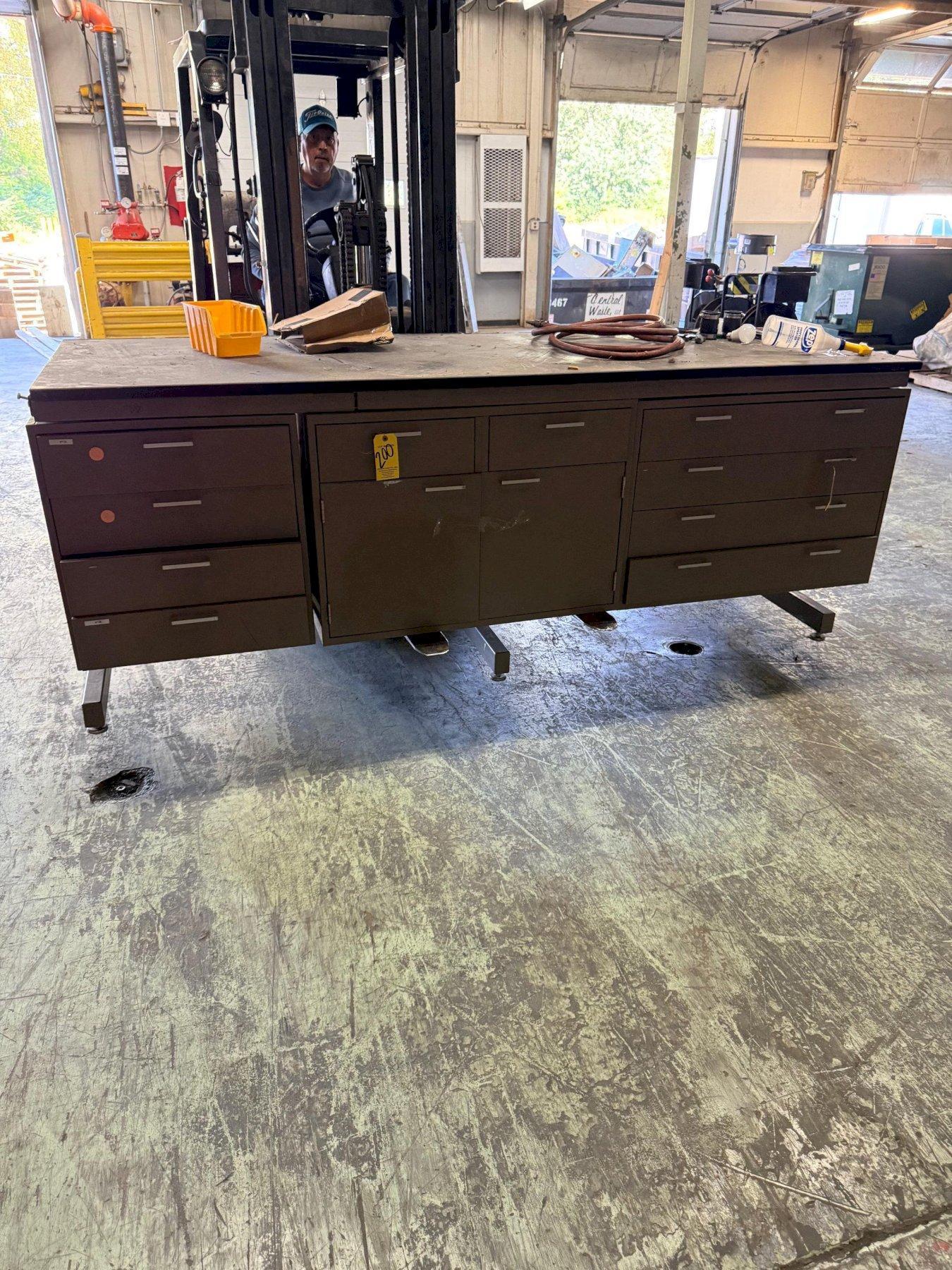 Heavy Duty Industrial Steel Workbench 13 Drawer Tool Cabinet 8' x 30