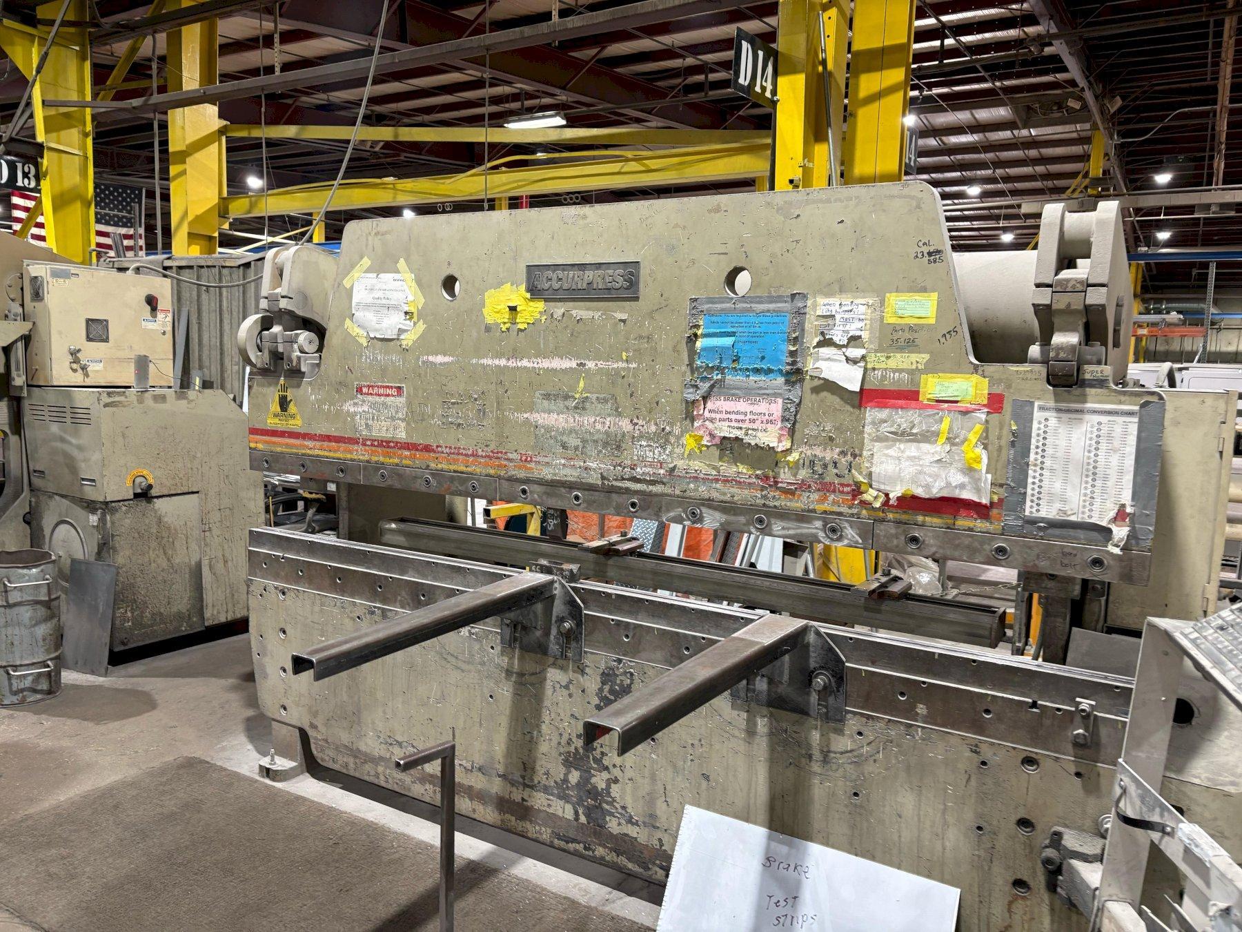 1 - PREOWNED ACCURPRESS PRESS BRAKE 100 TON X 10', MODEL # 710010, S/N: 5742