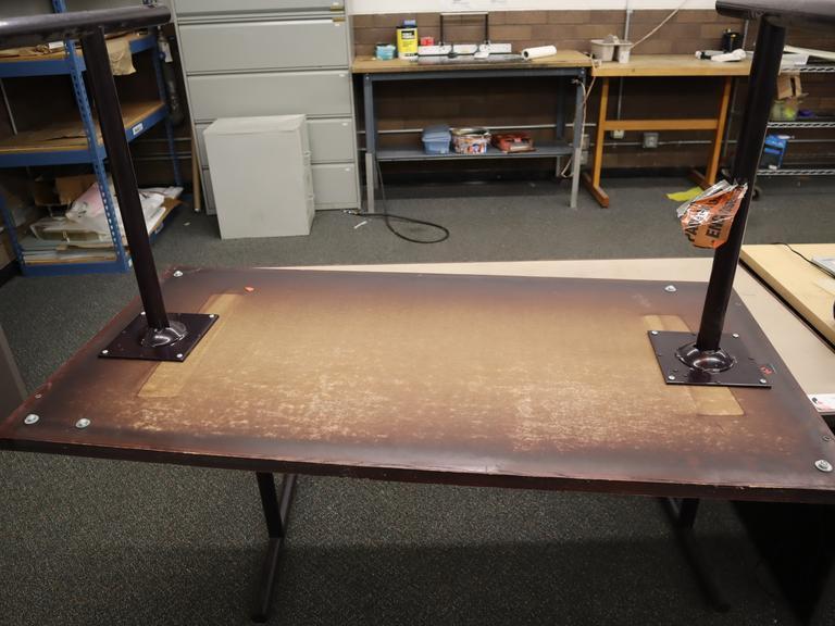 Steel Leg, Wood and laminate Top Tables (2pcs)- Auction Item