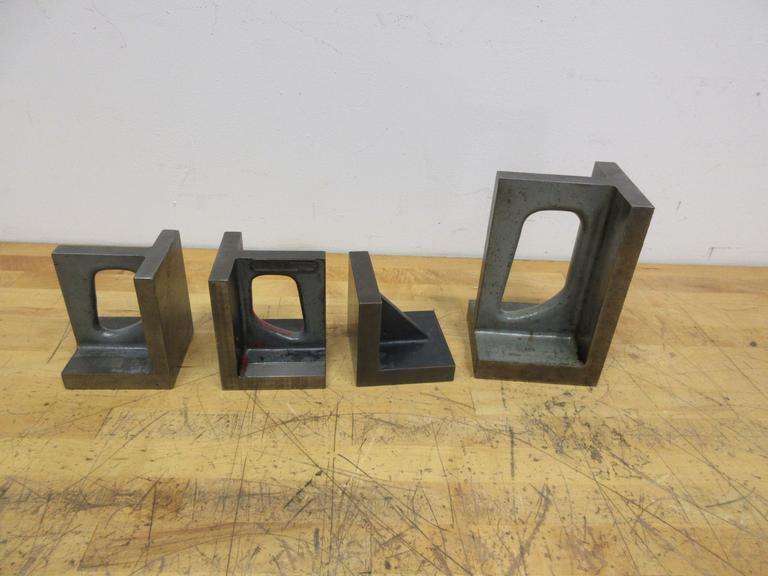 Cast Iron Angle Plates (4 pcs), (1) 4.5" x 5" x 8", (2) 3.75" x 4" x 5", (1) 4" x 4" x 4"- Auction Item