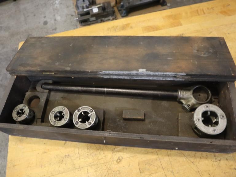 Rigid Hand Pipe Threader with Dies and Wood Case- Auction Item