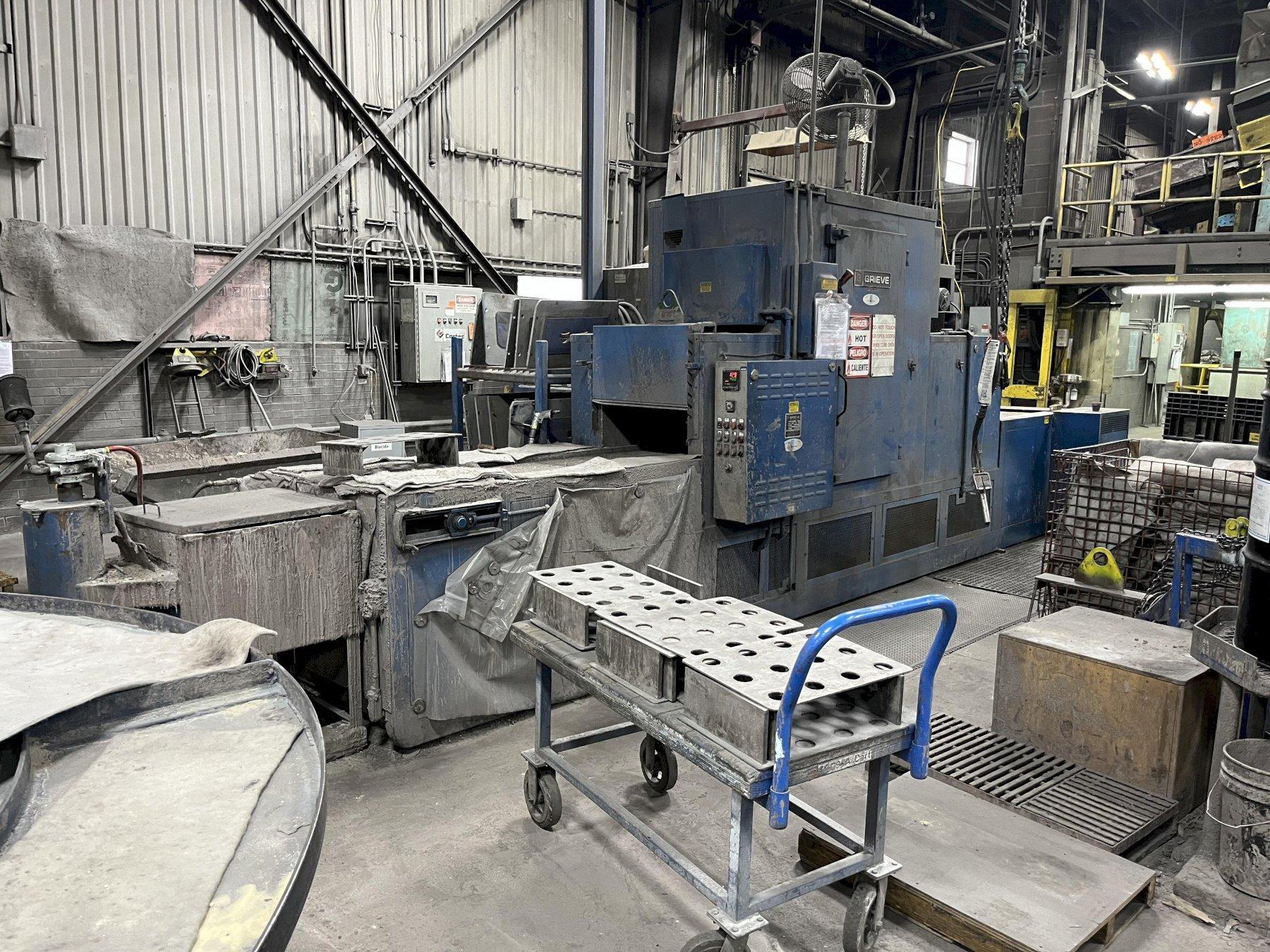 Grieve model belt conveyor core oven rated at 200 degree f, 460 volt, 20 kw, s/n 650167, 232