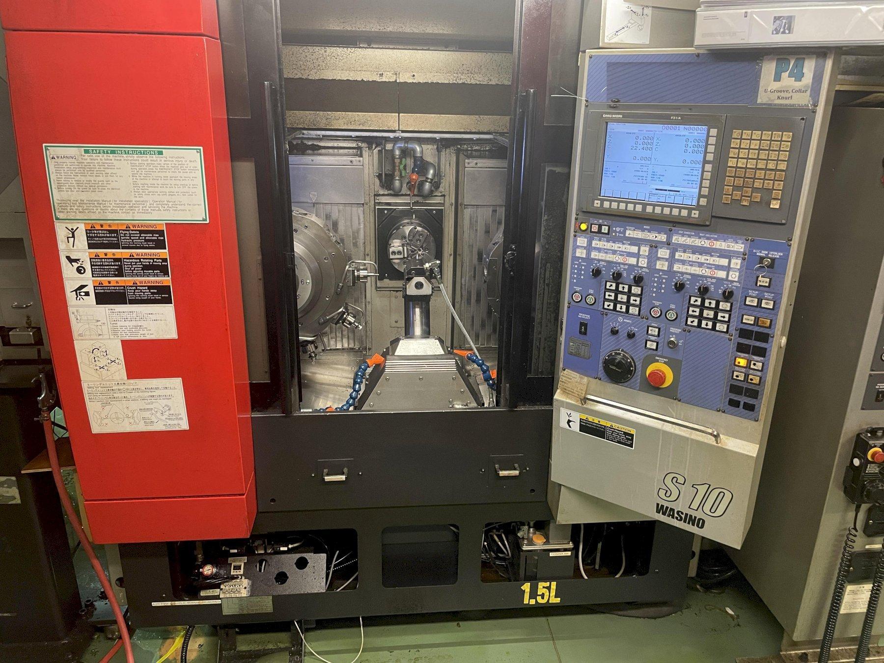 DMG Mori Wasino S-10 Single-Spindle/Dual Turret CNC Lathe For Sale - 2015