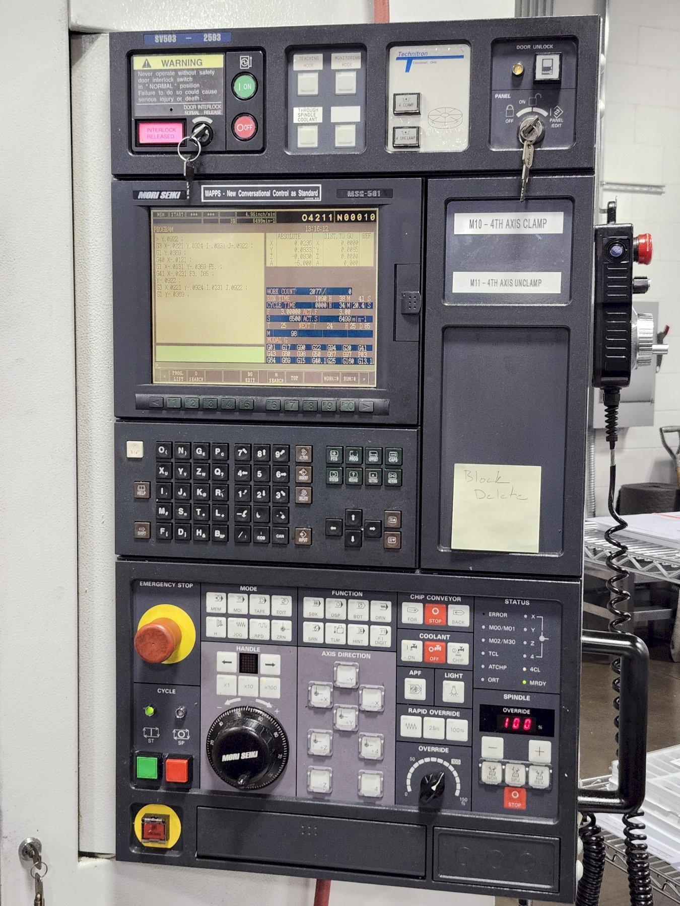 MORI SEIKI SV-503/40 Vertical Machining Center, Year 2000, With Tsudakoma 4th axis Rotary table (Well Maintained)
