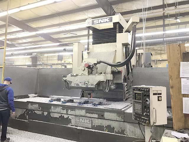 SNK FSP-120V 5-Axis Profiler, Fanuc 16M CNC, 125" x 48" Table, X=120",Y=50", Z=24", A&B Tilt Swivel Spindle, 50-Taper, 10000 RPM, 24 Station Tool Changer, 1999.
