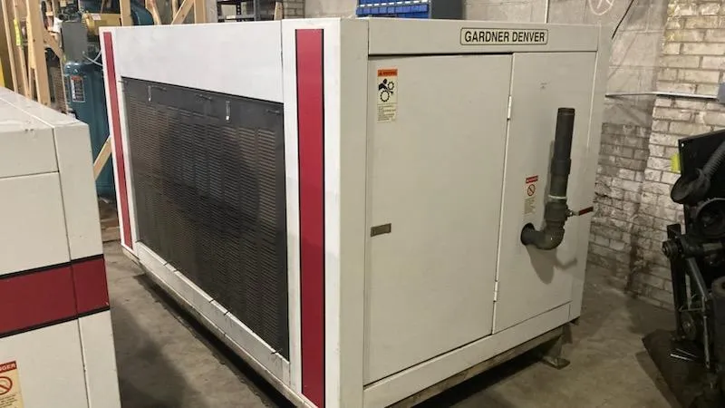 100 HP GARDNER DENVER EBPQMB ROTARY SCREW/SLIDING VANE AIR COMPRESSOR