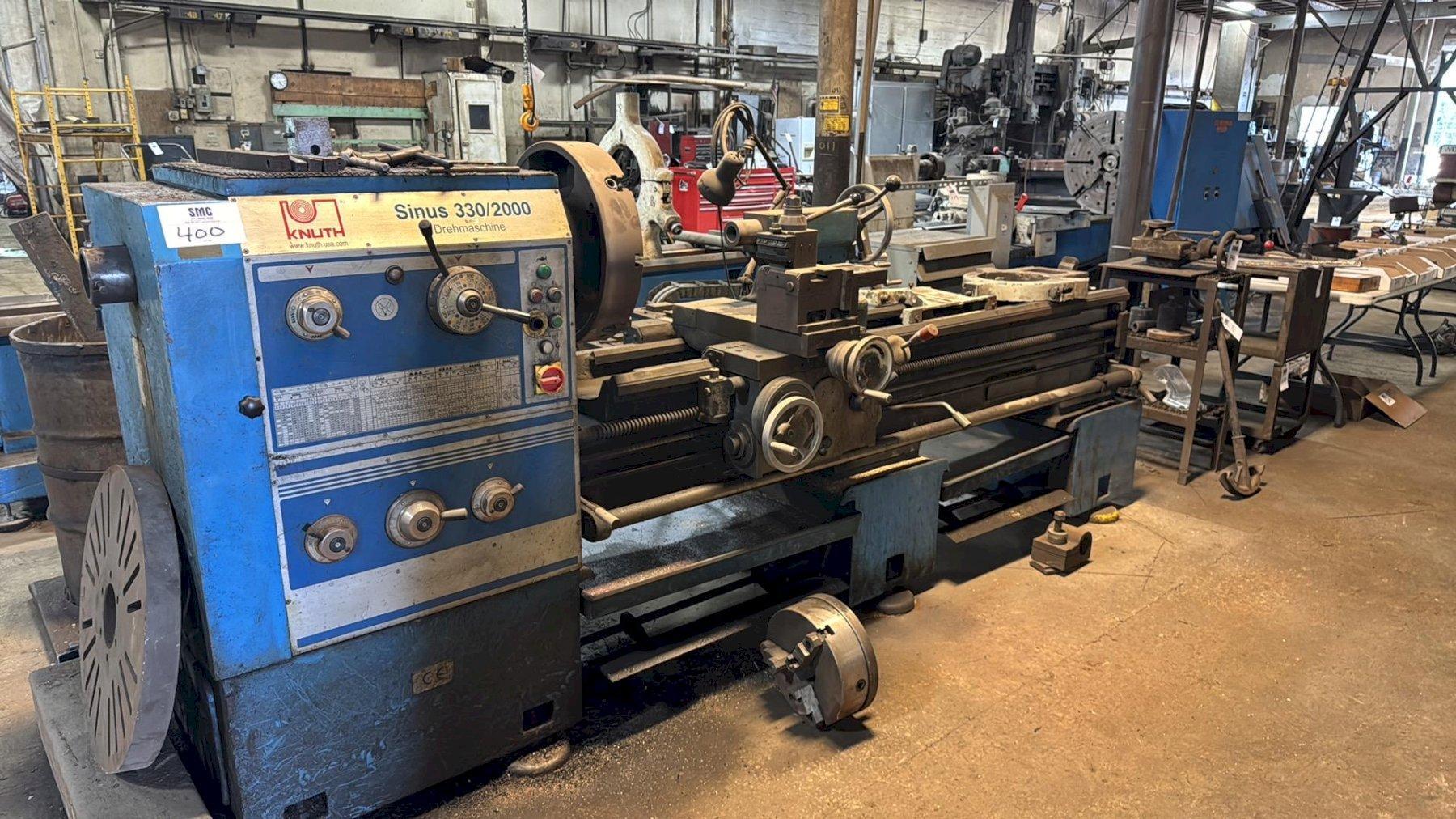 1 - PREOWNED KNUTH ENGINE LATHE, MODEL #: SINUS 330/2000