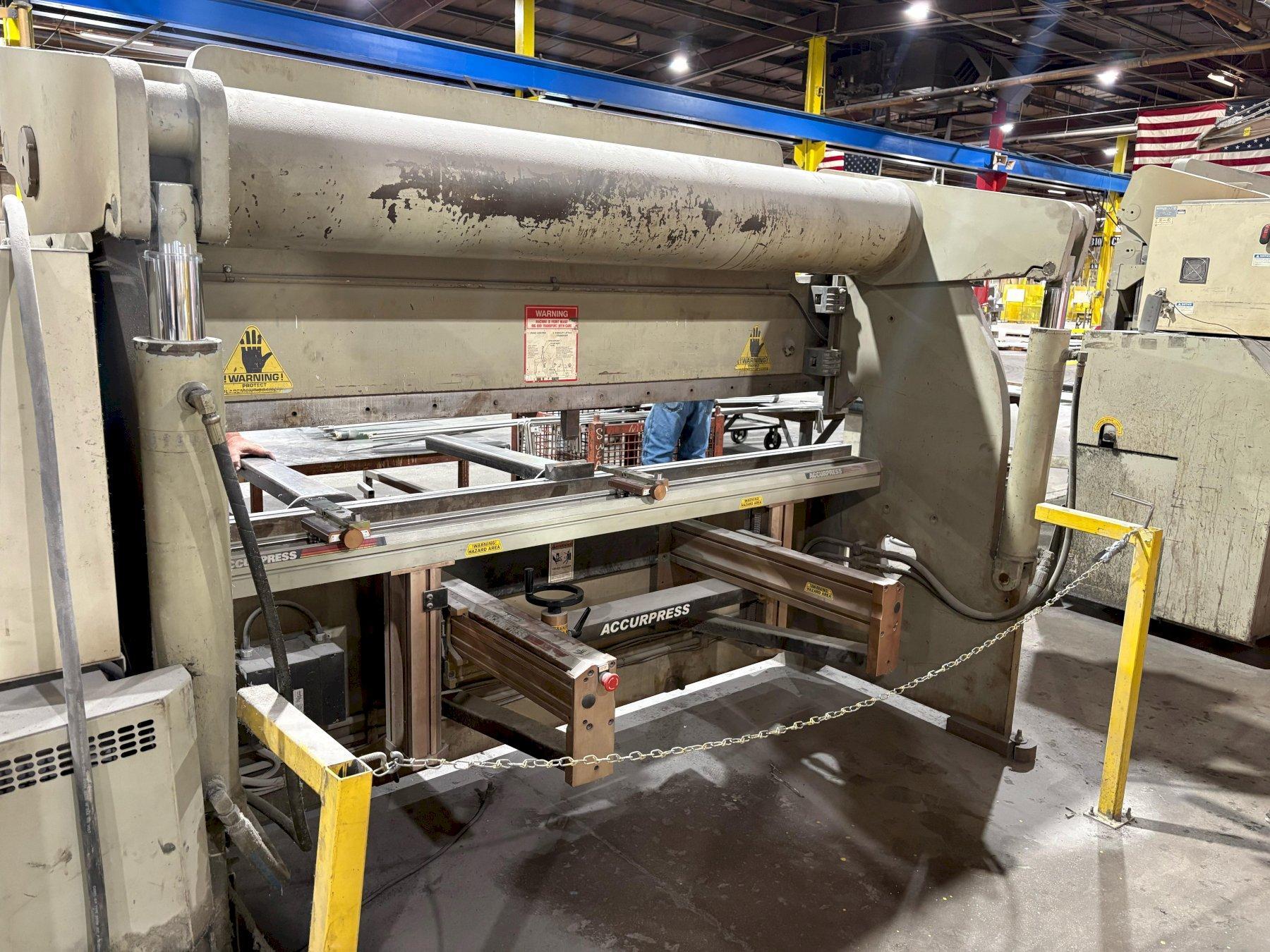 1 - PREOWNED ACCURPRESS PRESS BRAKE 100 TON X 10', MODEL # 710010, S/N: 5742