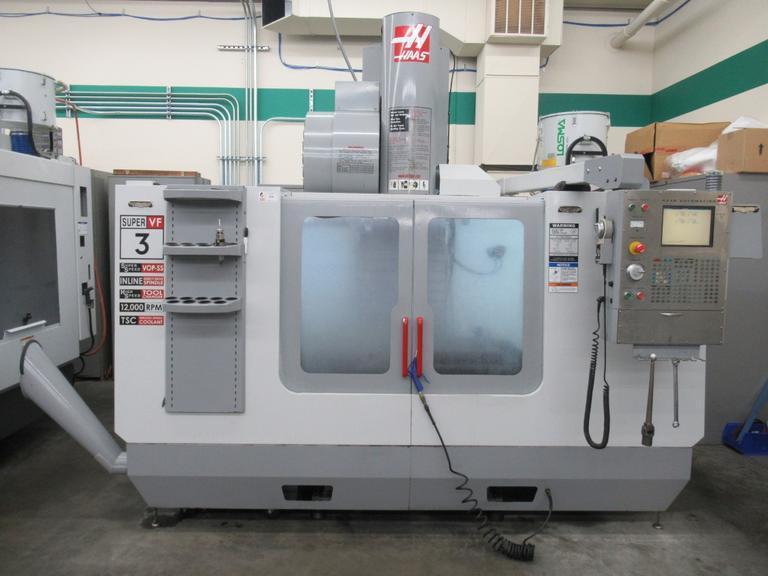 Haas VF-3SS CNC Vertical Machining Center, 4th Axis Drive, TSC , Probing, 12K RPM, Chip Auger, HSM, Programmable Coolant, RJH- Auction Item
