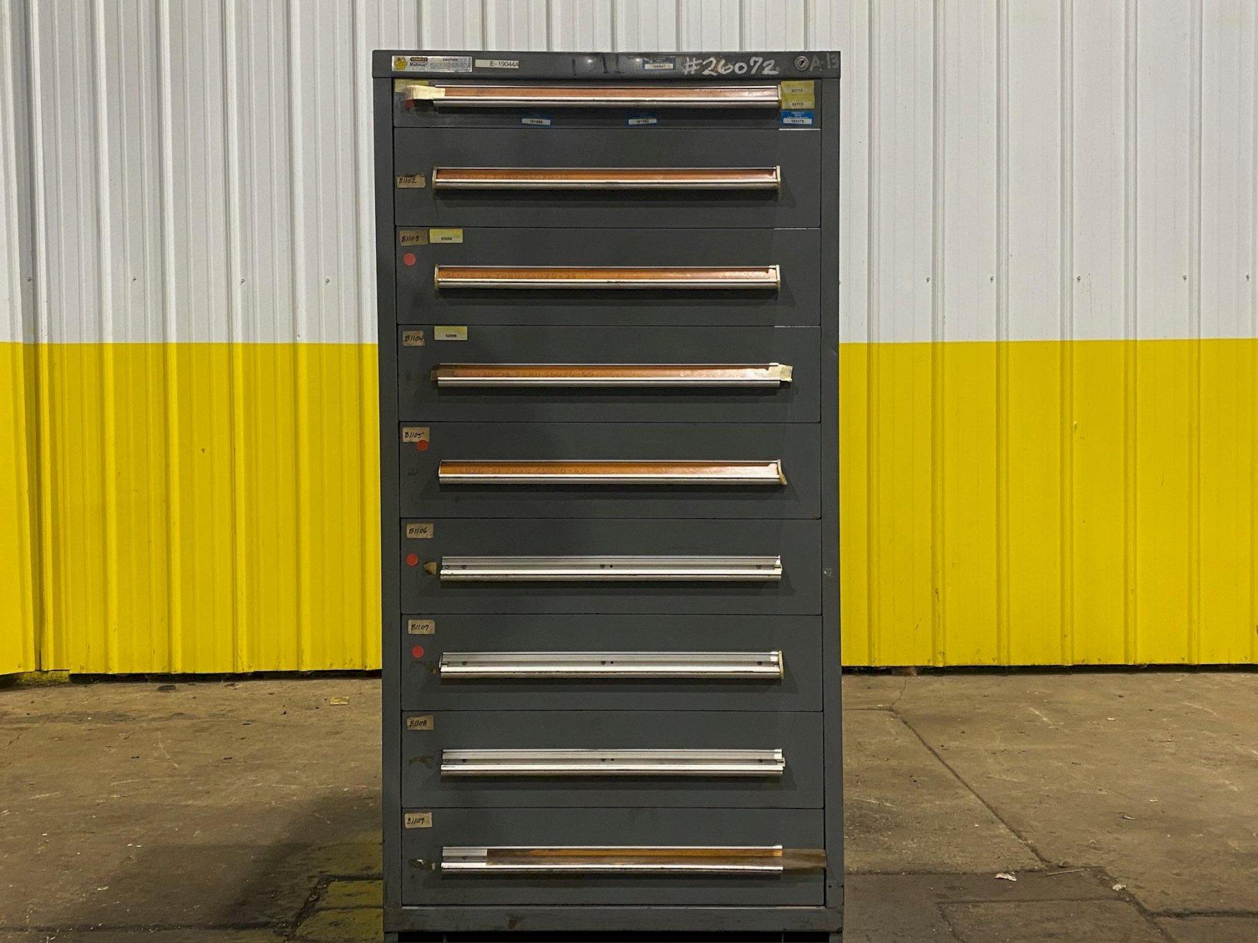 9 DRAWER X 30” X 28” X 59”  STANLEY VIDMAR TOOL STORAGE CABINET: YOBRO #26072