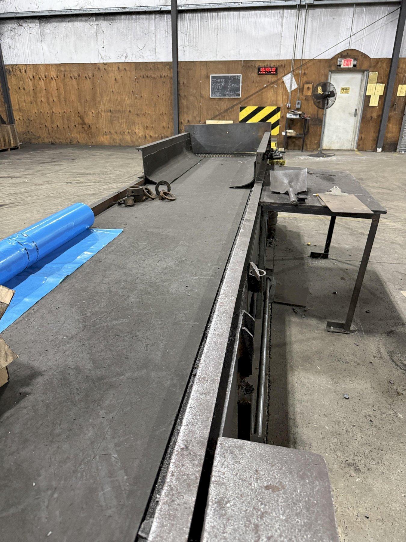 36" x approx. 80' flat belt conveyor with drive