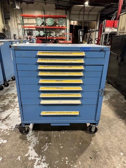 1 - PREOWNED LYON 9-DRAWER ROLLING CABINET
