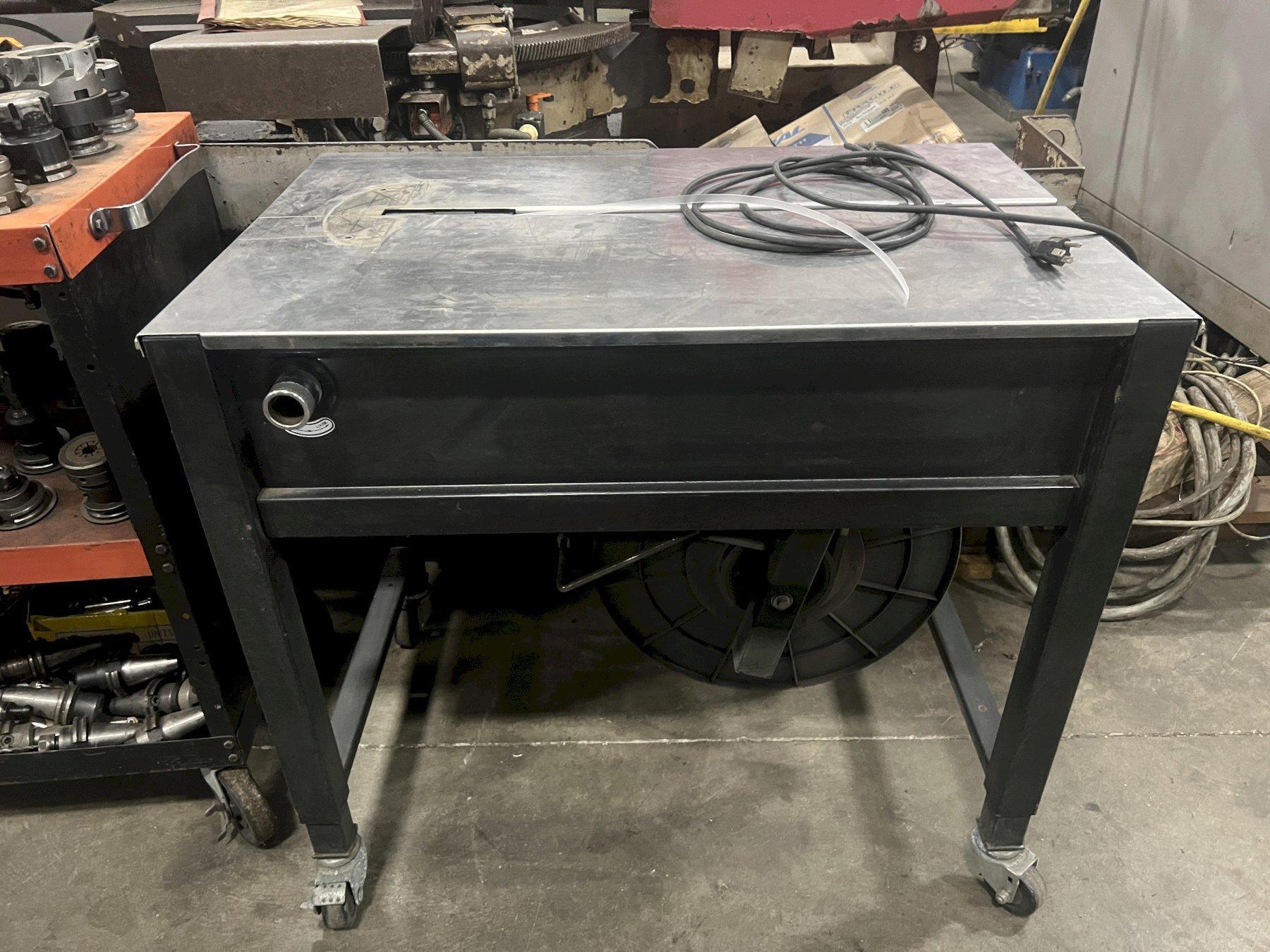 POLYCHEM PC 102 SEMI AUTOMATIC STRAPPING MACHINE, 1/4", 3/8", 1/2", 5/8" POLYPROPYLENE - 8" to 11" DIAMETER ROLLS