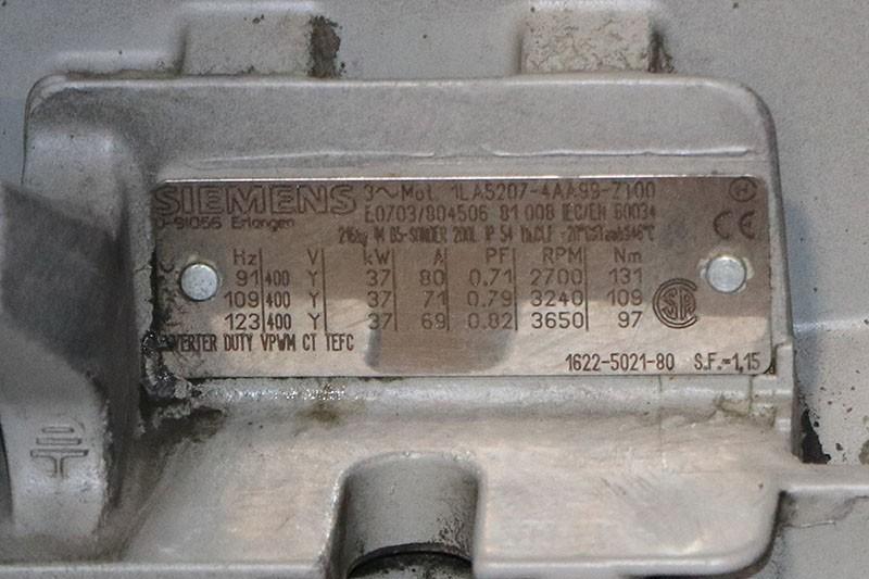 ATLAS COPCO Rotary Screw Air Compressor, Model GA37 VSD