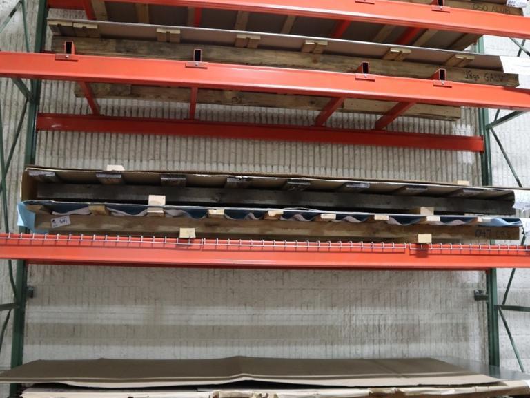 Assorted Flat Stock Sheet Metal Various Types and Thickness 48" x 120 Nominal Size and Pieces,  ** Racking Not Included**- Auction Item