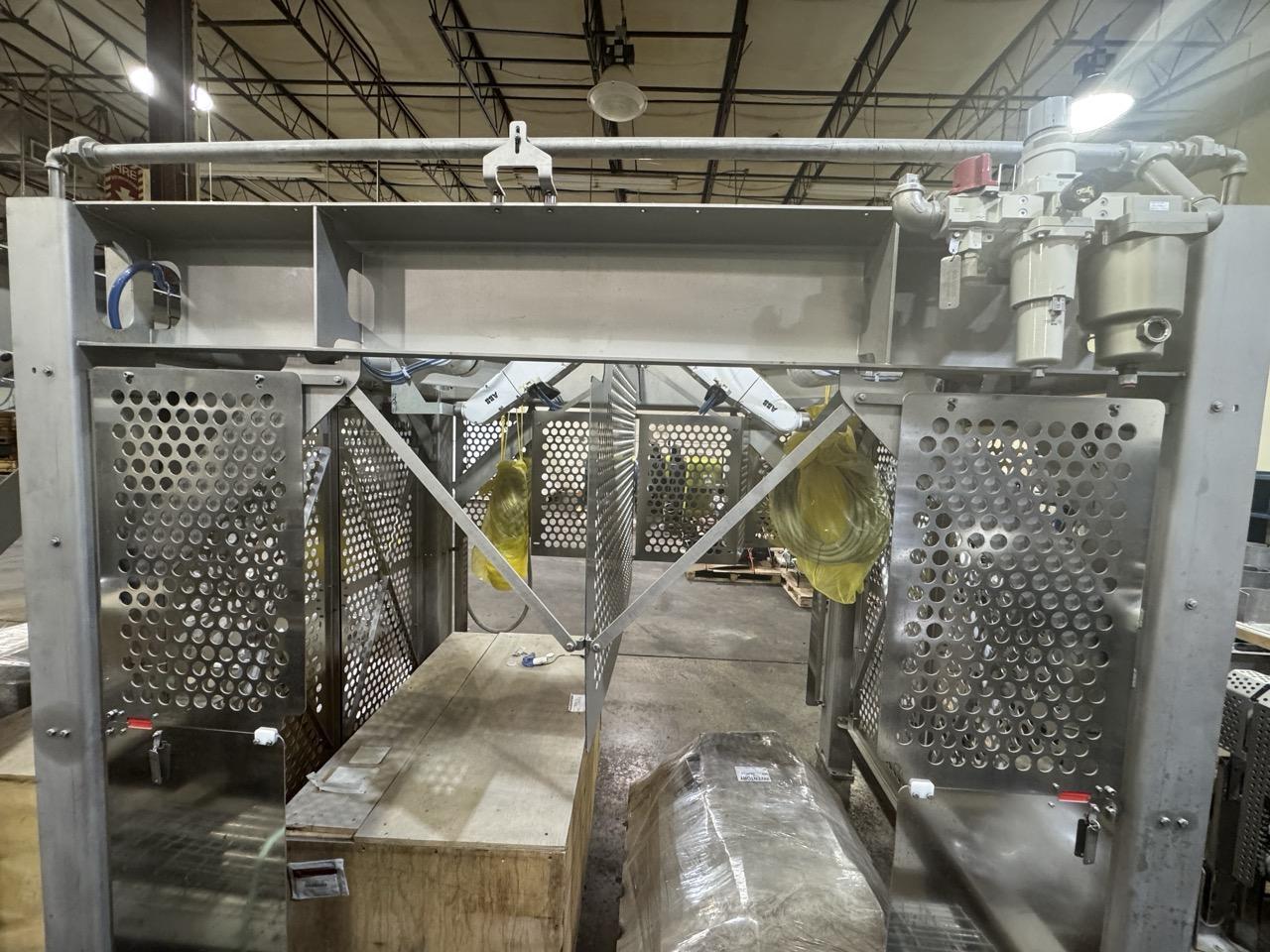 Tortilla Unstacking/Placing System w/ twin ABB IRB 1200 hygienic robots, 2022 – never used-sanitary wash down