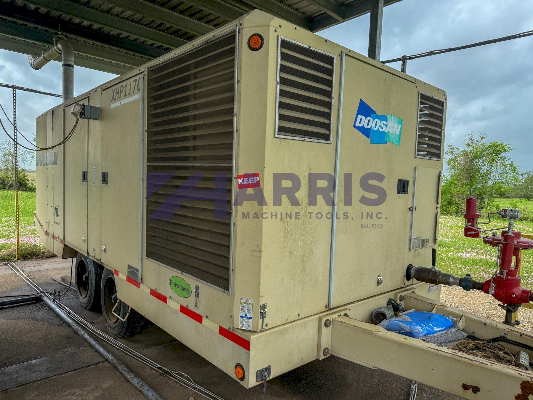 Doosan Trailer Mount Air Compressor with Air Dryer and Cooler