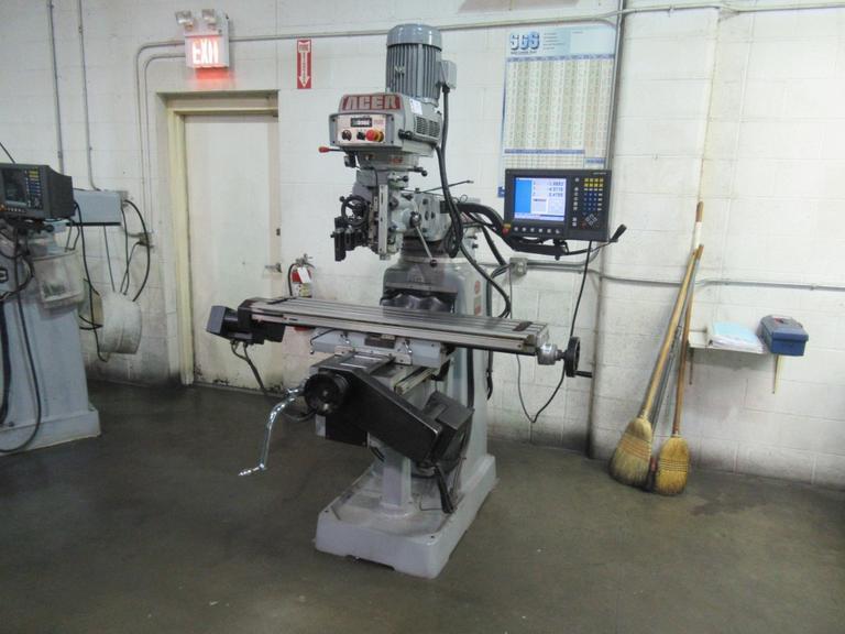 Acer E-Mill EVS-3VK CNC Vertical Knee Mill with Acu-Rite Millpower 2 CNC Control, 10" x 50" Table, 3 HP- Auction Item