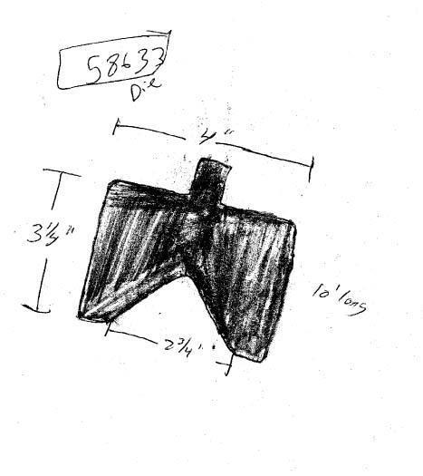 5' X 2-1/4' X 2' OPENING AIR BEND PRESS BRAKE DIE: STOCK #58633