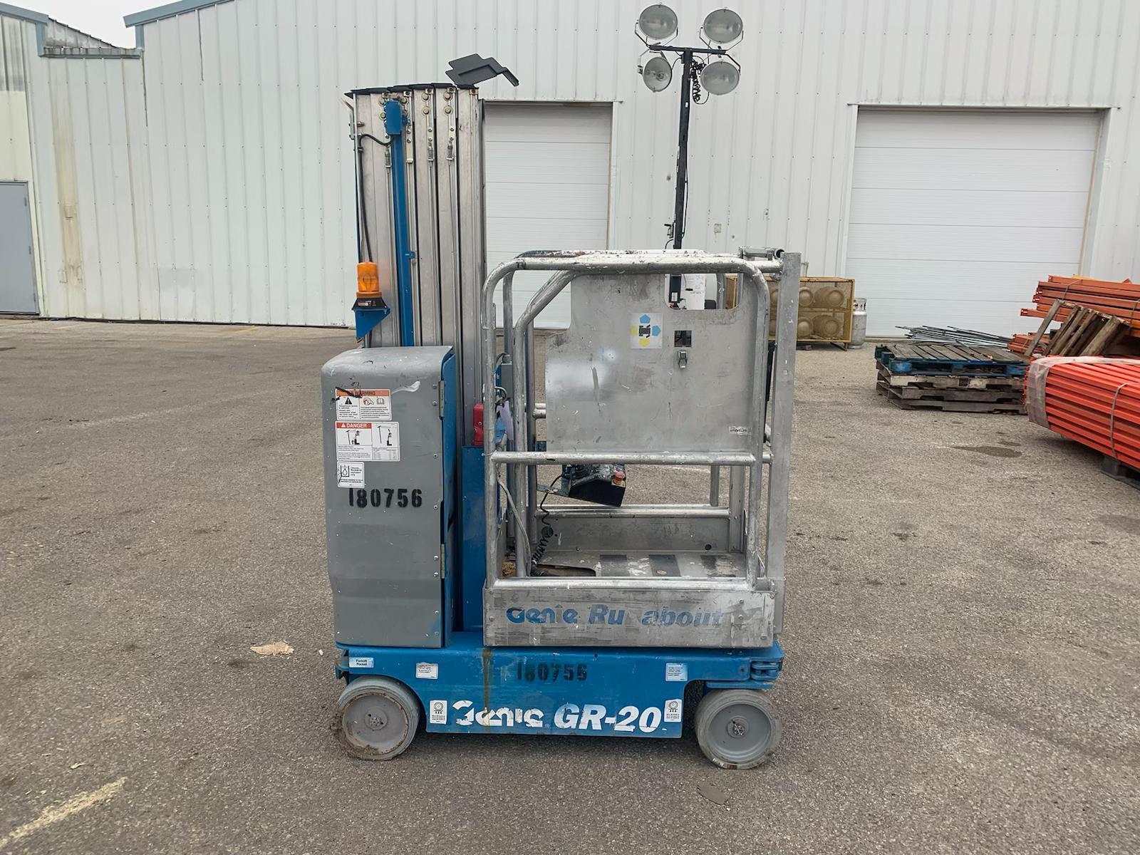 1 - PREOWNED GENIE MANLIFT LIFT, MODEL #:GR-20, S/N: GRP-45061