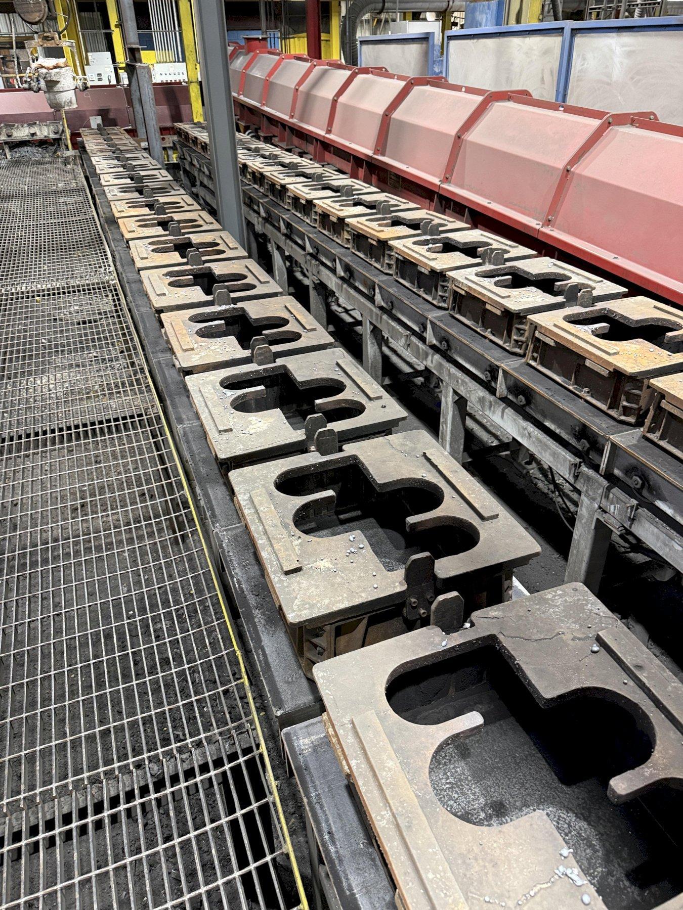 2019 Sinto 2 line mold handling system for tag# 26 Sinto 21 molds per side, mold transfers, hydraulic system and controls, weights and jackets, weight and jacket shifter, mold push off