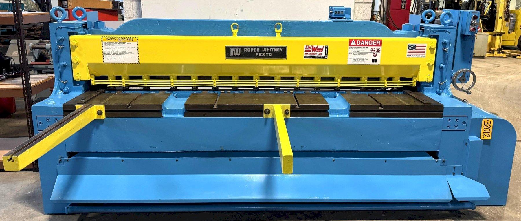 8′ x 10 Ga. Roper Whitney Pexto Shear 10-U-8, FOPBG, Front Supports