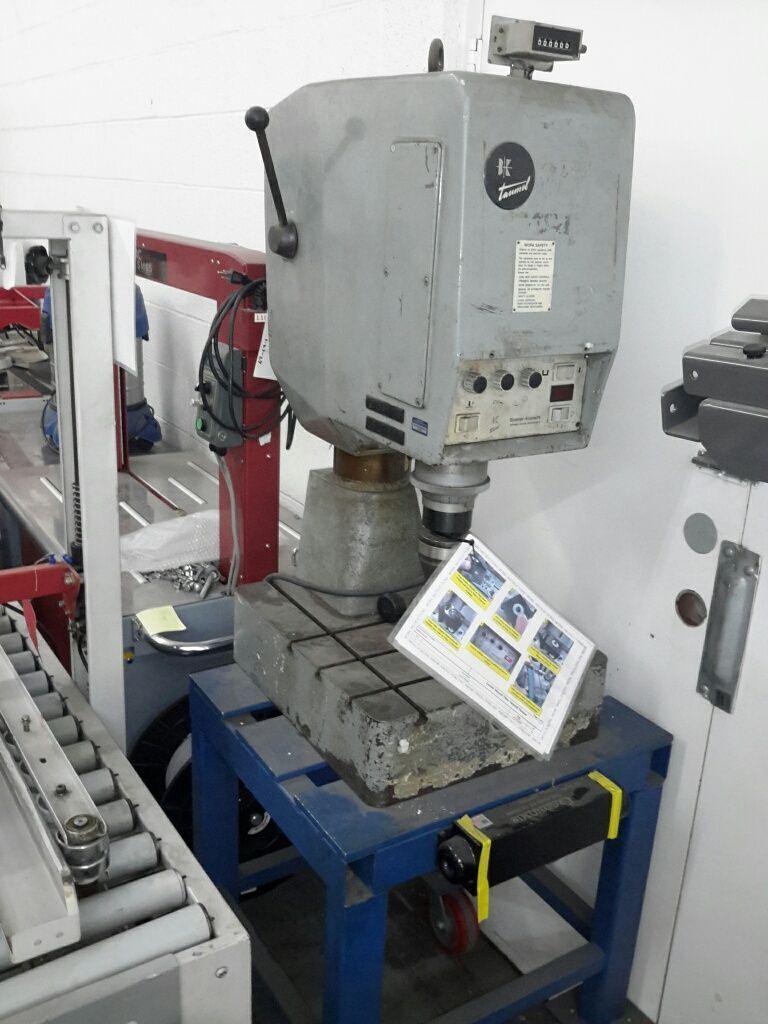 TAUMEL ORBITAL RIVETER WITH STAND DAMAGED USED