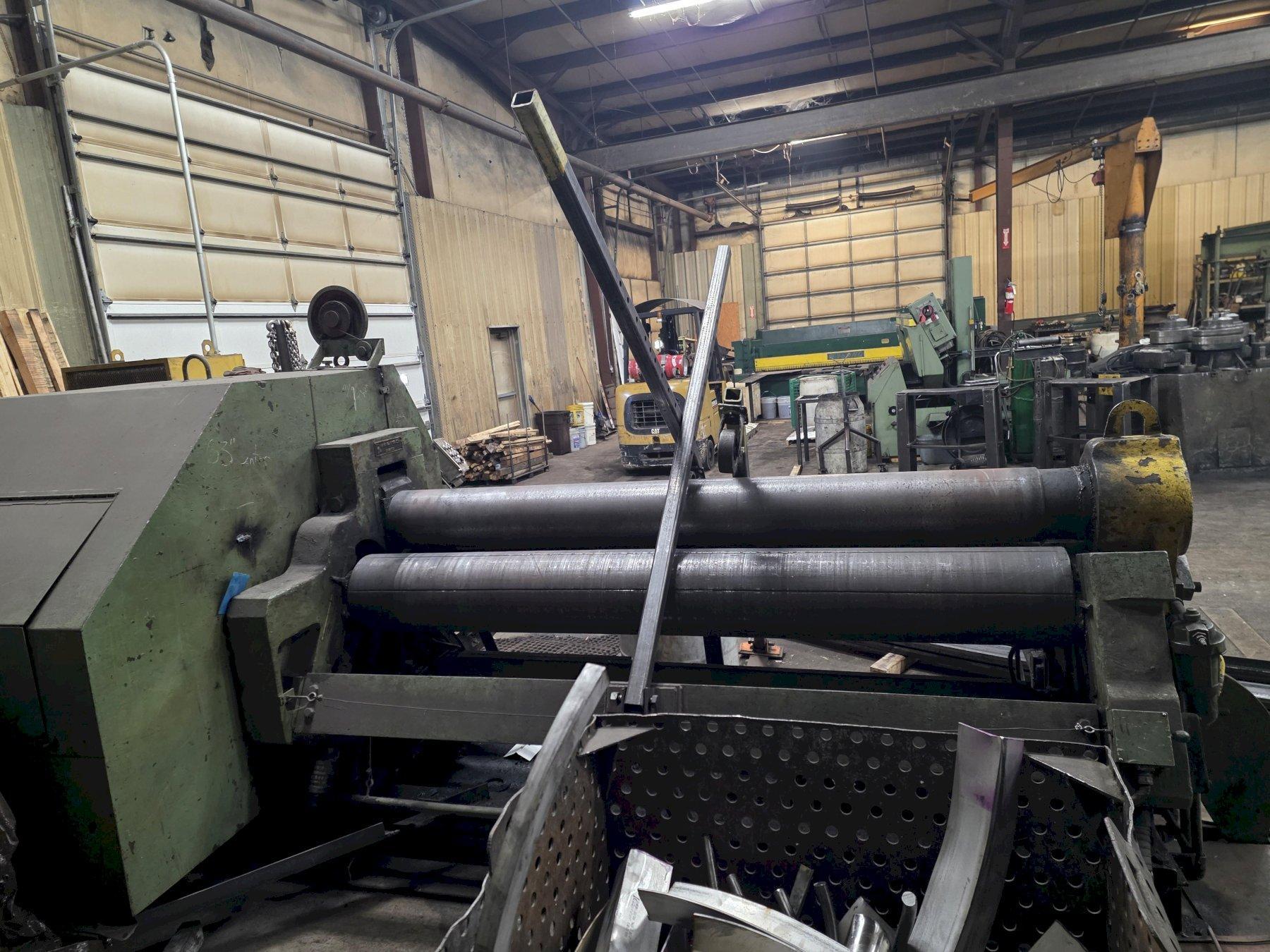 8' X 1/2" BERTSCH INITIAL PINCH 3 ROLL MECHANICAL PLATE ROLL: YOBRO #25159