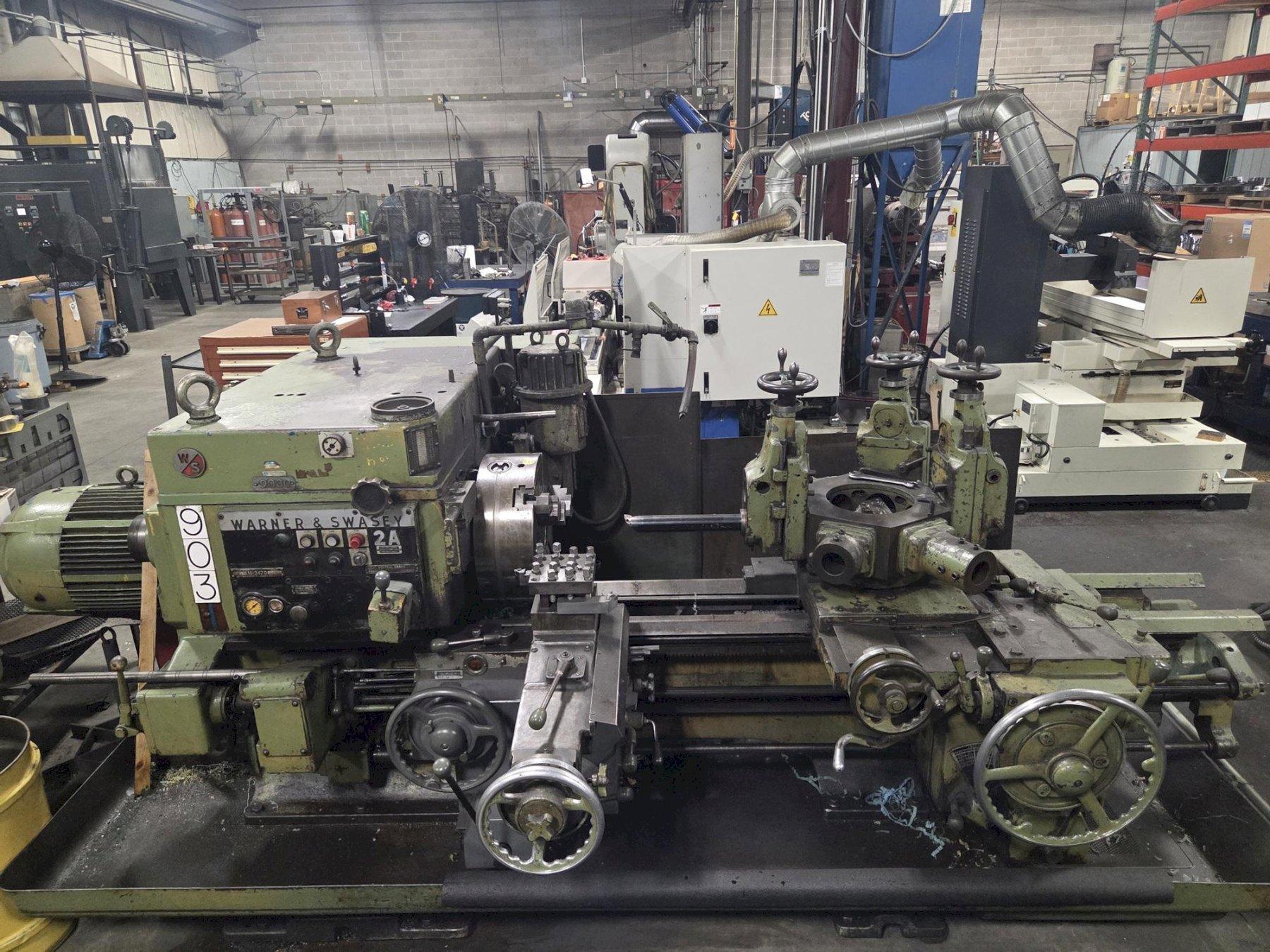 2A Warner & Swasey M-3470 Square Head Universal Saddle Type Turret Lathe with Cross Sliding Turret