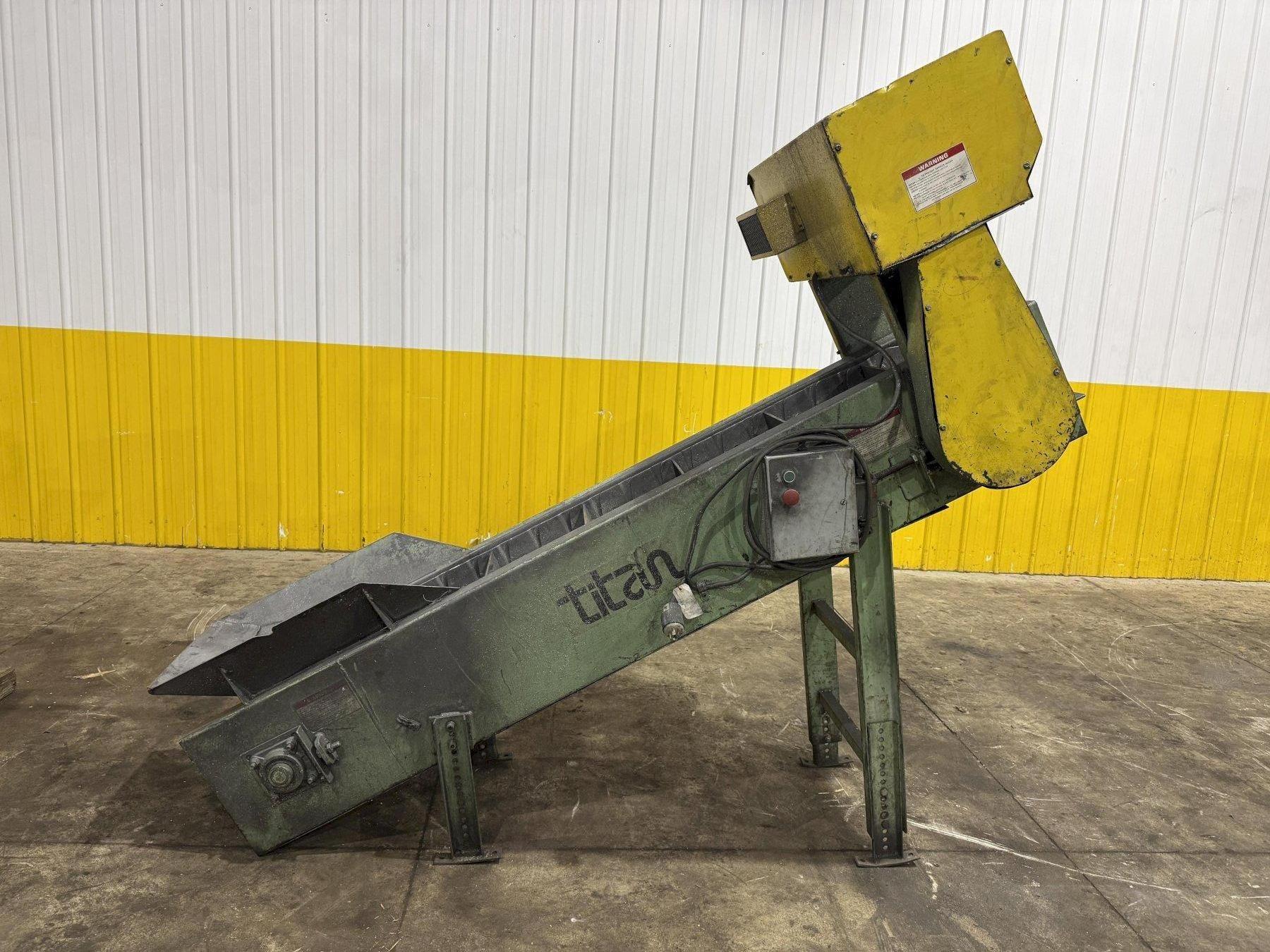 12" WIDE x TITAN STEEL CLEATED BELT INCLINED CONVEYOR: YOBRO #26020