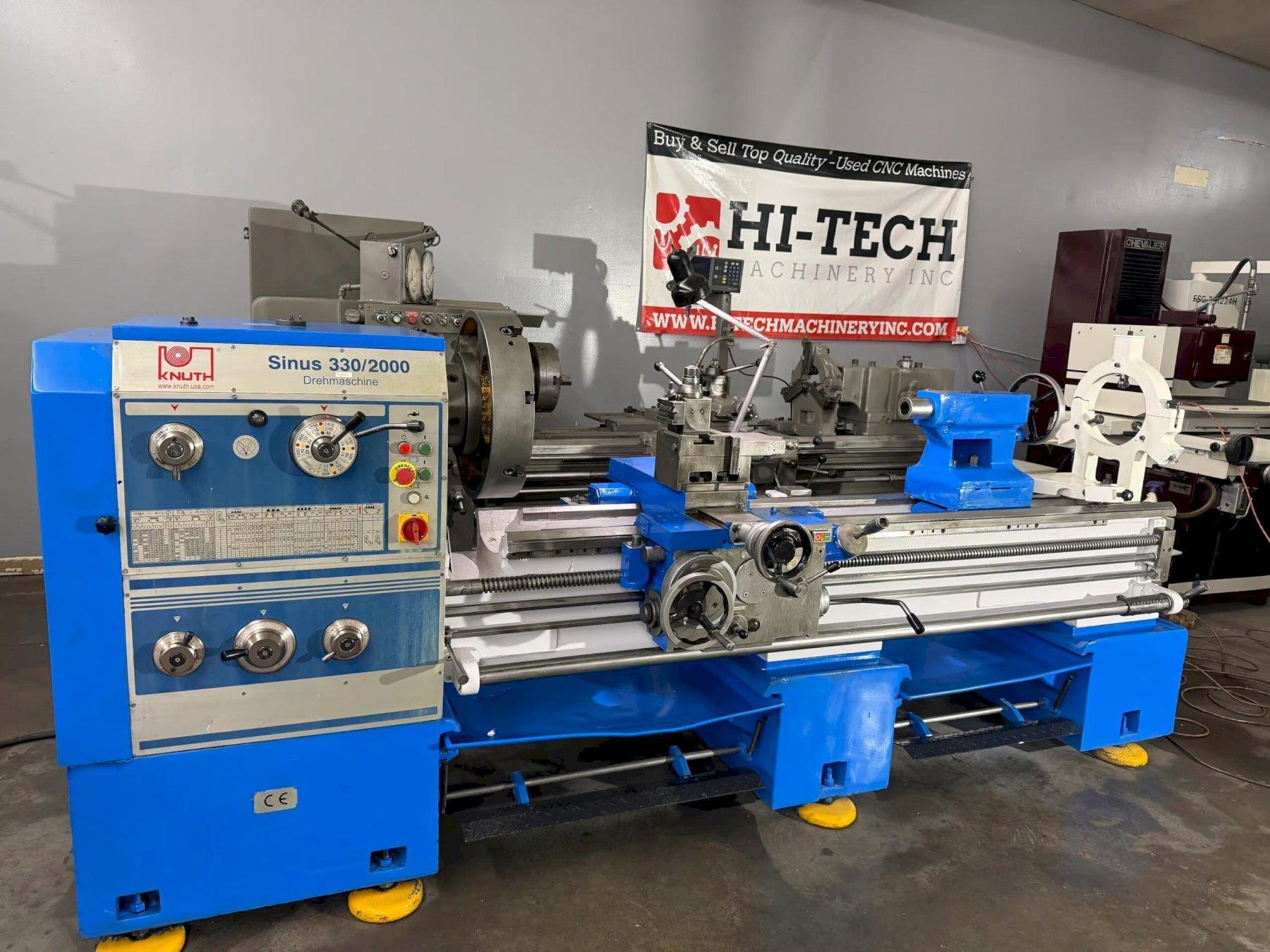 1 - PREOWNED KNUTH ENGINE LATHE, MODEL #: SINUS 330/2000, S/N: 001141