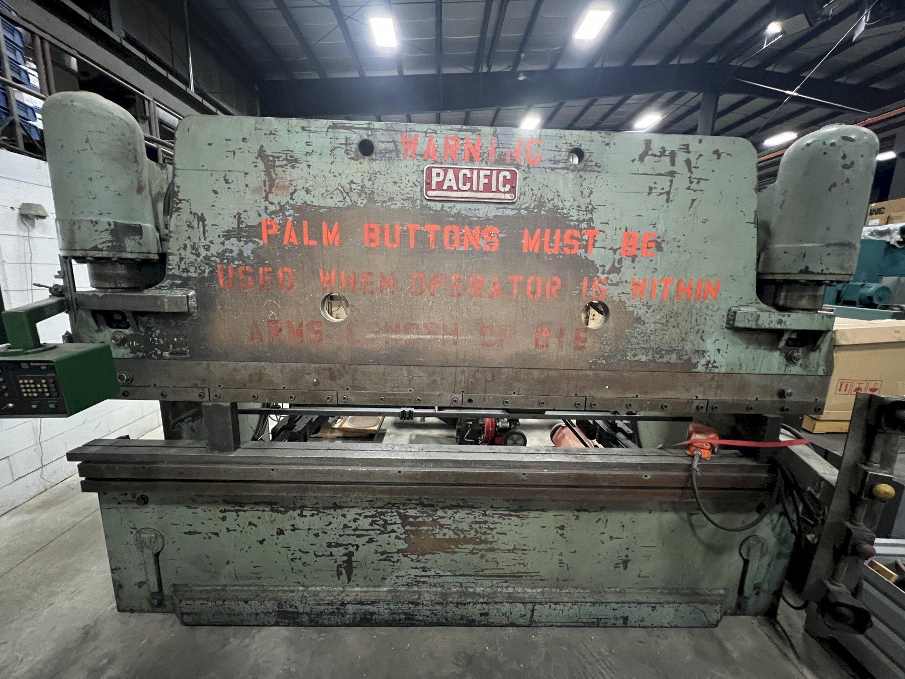 150 TON X 12' PACIFIC, 10'6" BETWEEN, MODEL 150-12, HURCO IV CONTROL, FLUSH FLOOR MOUNT