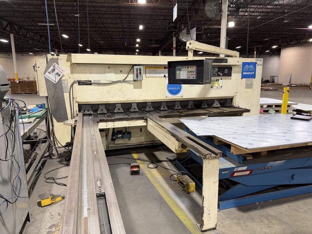 1/4" x 10' Cincinnati Model 25HS10 Hydraulic Shear, 36" Front Operated Power Back Gauge, 2-72" Front Operated Power Front Gauge Support Arms, 144" Front Operated Power Front Gauge Support Arm, 32 to 7