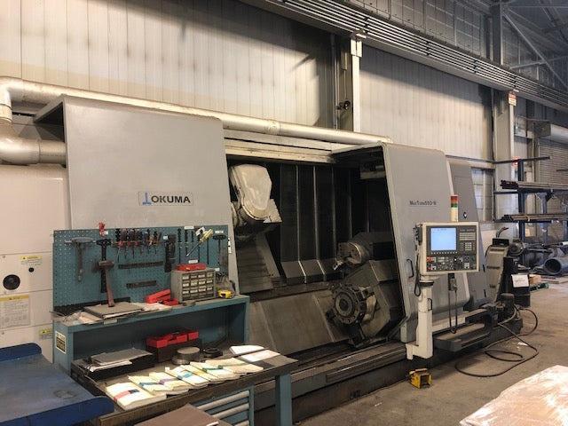 Okuma MacTurn 550W Multi-Axis CNC Lathe, 2008 – Chip Conveyor, Tooling Included