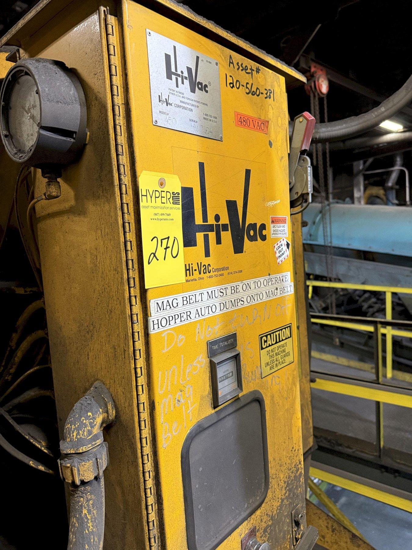 Hi-Vac model 450 50hp vacuum s/n HV 3164, 53275 hours , stationary mounted