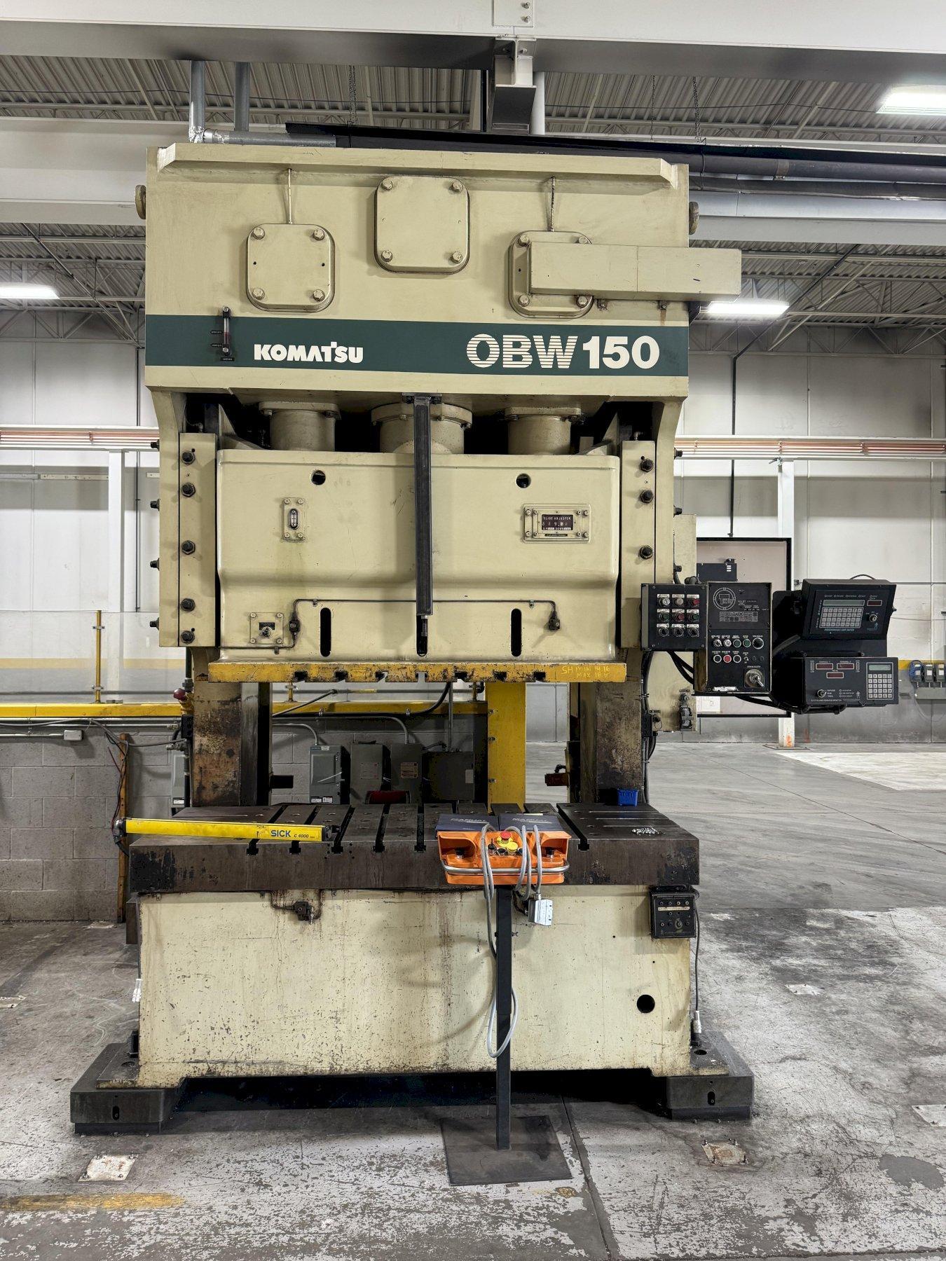 150 Ton Komatsu Gap Frame Double Crank Press Model OBW 150-3